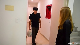 A Dorm Dweller Experiences An Anal Encounter Following A Relaxing Back Rub.