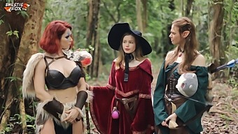 Beautiful Elf Maiden Gets Some Action With Muscular Men In D&D Game